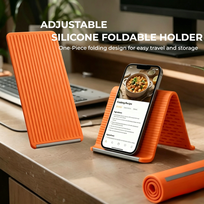 Flexible Silicone Aluminum Phone Holder Stand - Bendable Rollable Foldable Design