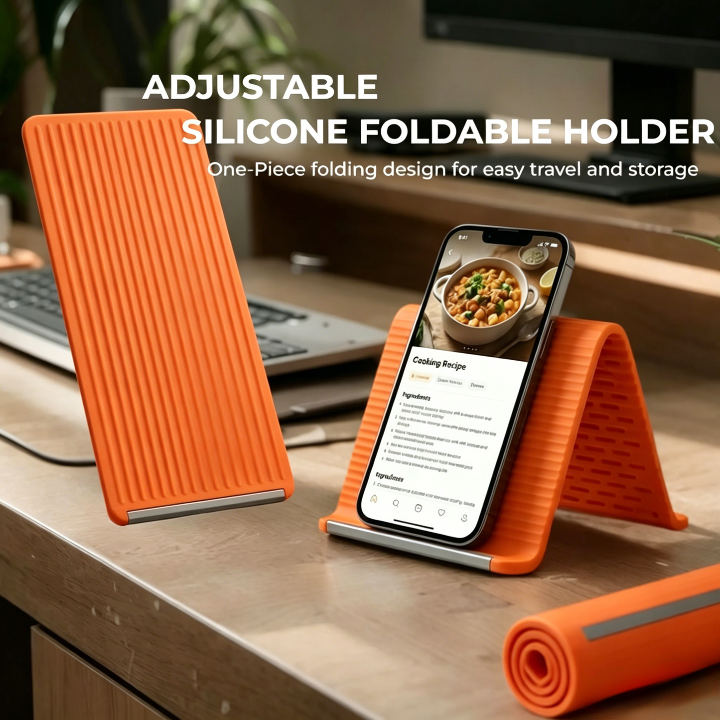 Flexible Silicone  Phone Holder Stand - Bendable Rollable Foldable Design