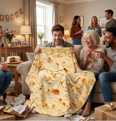 Realistic Food Print Round Flannel Throw Blanket