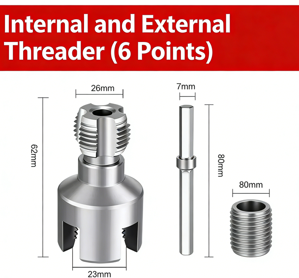 🔥Integrated Internal & External Pipe Threading Tool