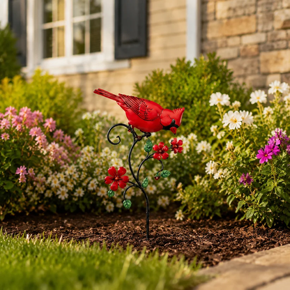 🐦 Red Cardinal Garden Stake Decoration