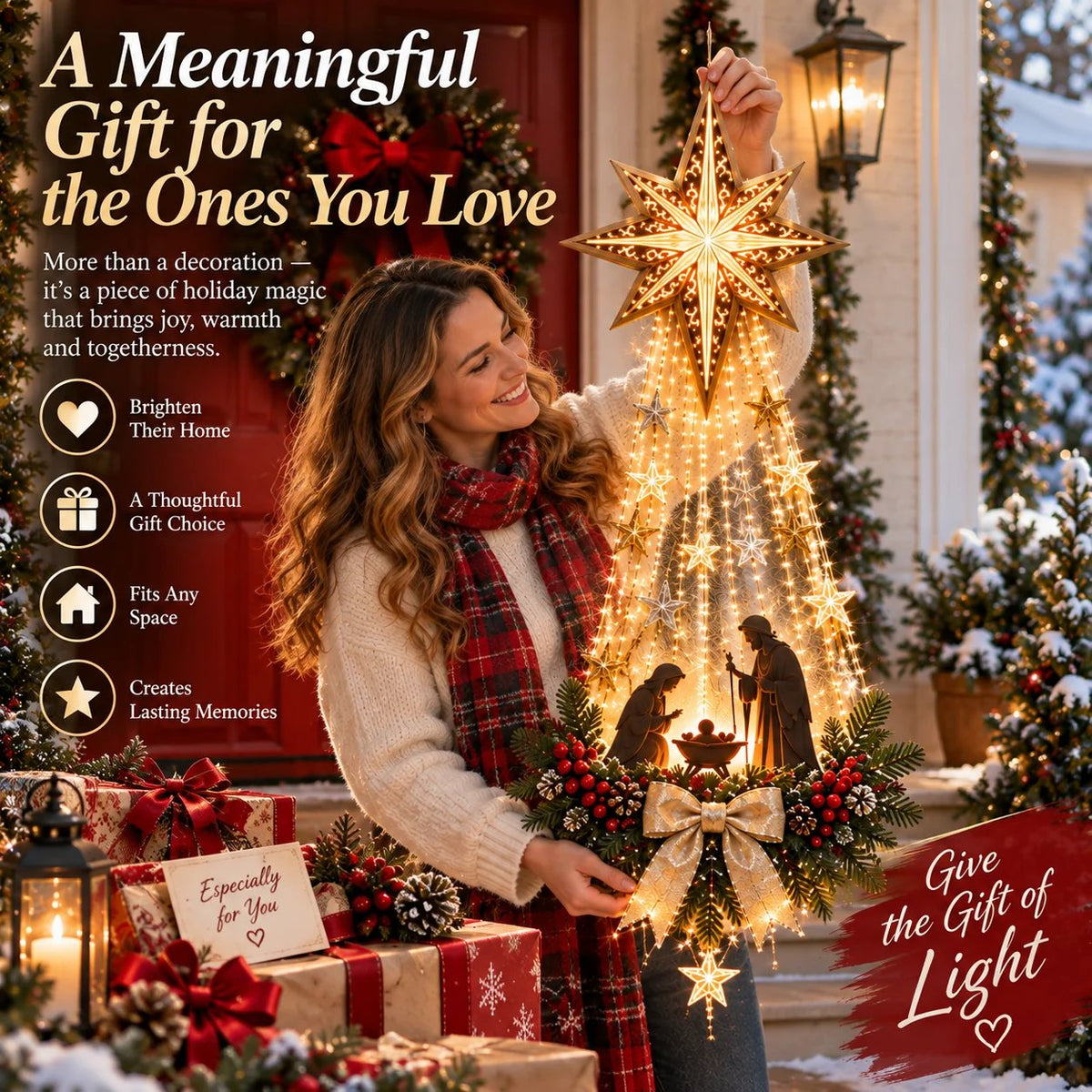 ✝️ Bethlehem Star of Faith – Lighted Nativity Wall Decor✝️✝️