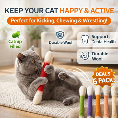 🔥Last Day 49% OFF - ❤️For happy, healthy, and active indoor cats🐱Swabs Large Size Cat Toys with Catnip (6 pcs/pack)
