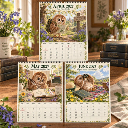 2027 Booked Solid Wall Calendar | A Year of Owls & Good Books