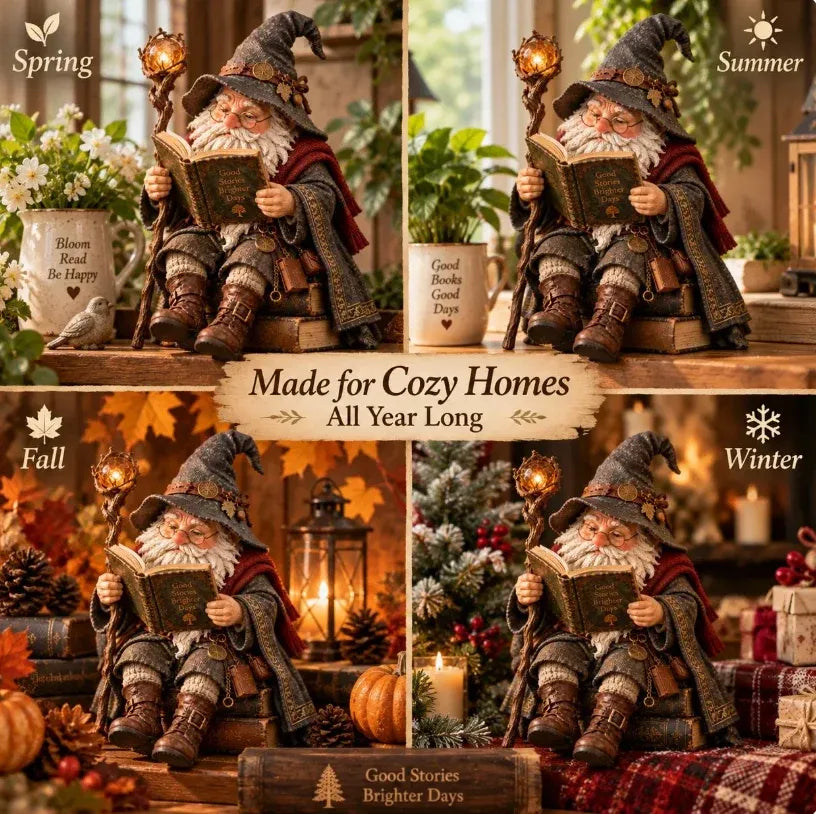 🧙‍♂️ The Wandering Scholar Gnome – Enchanted Reading Wizard Figurine