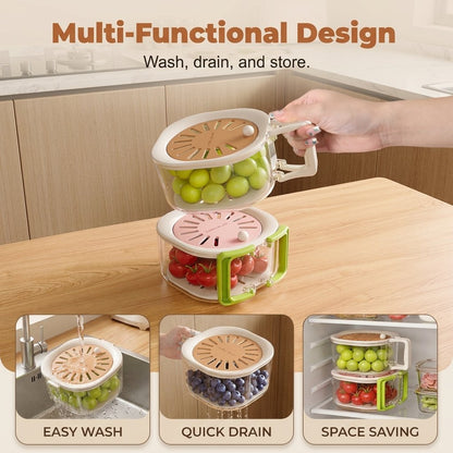 🍇Collapsible Colander Basket With Lid, Expandable Fruit Strainer