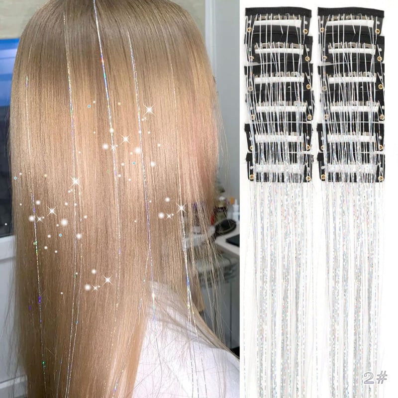 ✨Clip-in Tinsel Hair Extensions(A set of 10pieces)
