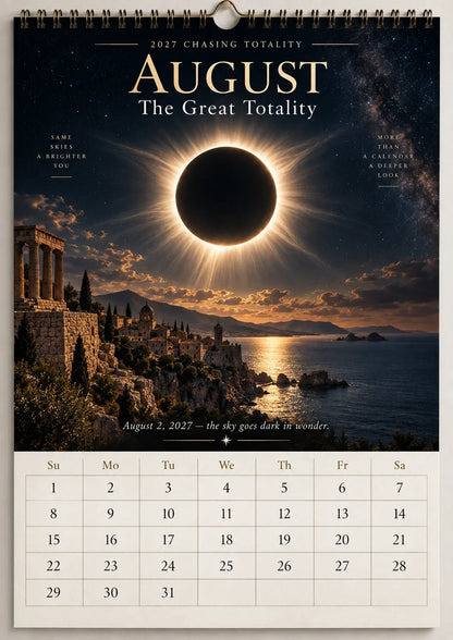 🌌 2027 Chasing Totality™ Celestial Wall Calendar | 12 Extraordinary Skies & August Total Solar Eclipse ✨