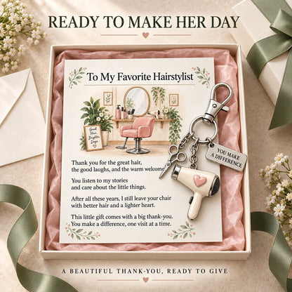 ✨ The 'You Make a Difference' Appreciation Gift Set – Keychain & Greeting Card ✨