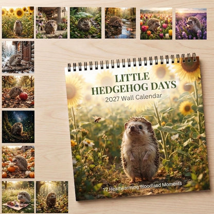 🦔 Little Hedgehog Days 2027 Wall Calendar – 12 Months of Adorable Hedgehog Moments & Cozy Everyday Charm
