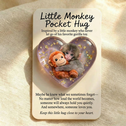 🐵💕Viral Punch Monkey Pocket Hug with Gift Card💌- Emotional Gift for Animal Lovers, Family, Friends, Loved Ones🎁