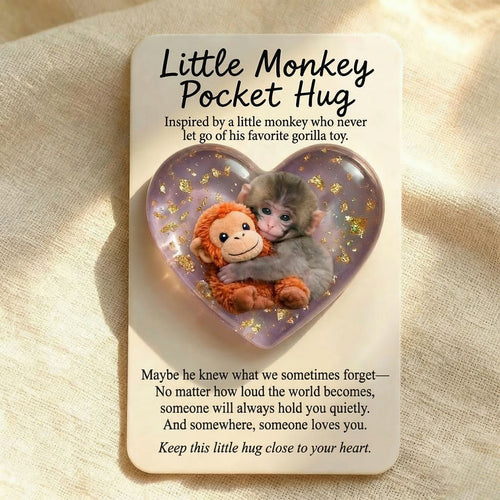 🐵💕Viral Punch Monkey Pocket Hug with Gift Card💌- Emotional Gift for Animal Lovers, Family, Friends, Loved Ones🎁