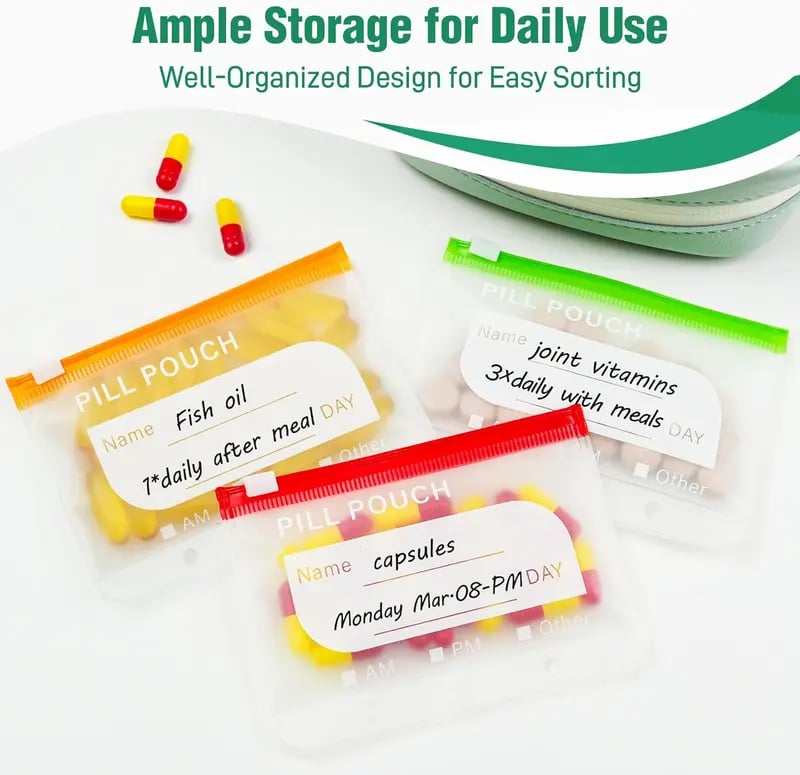 Waterproof Pill Pouch Set-14Pcs Bags Inside