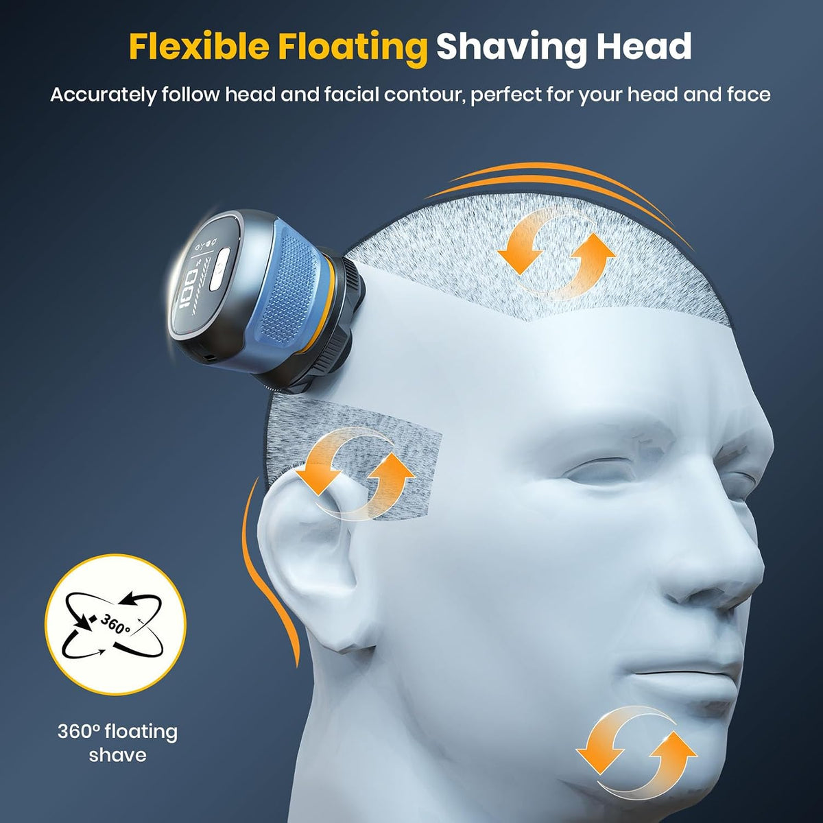 6D Magnetic Electric Head Shaver