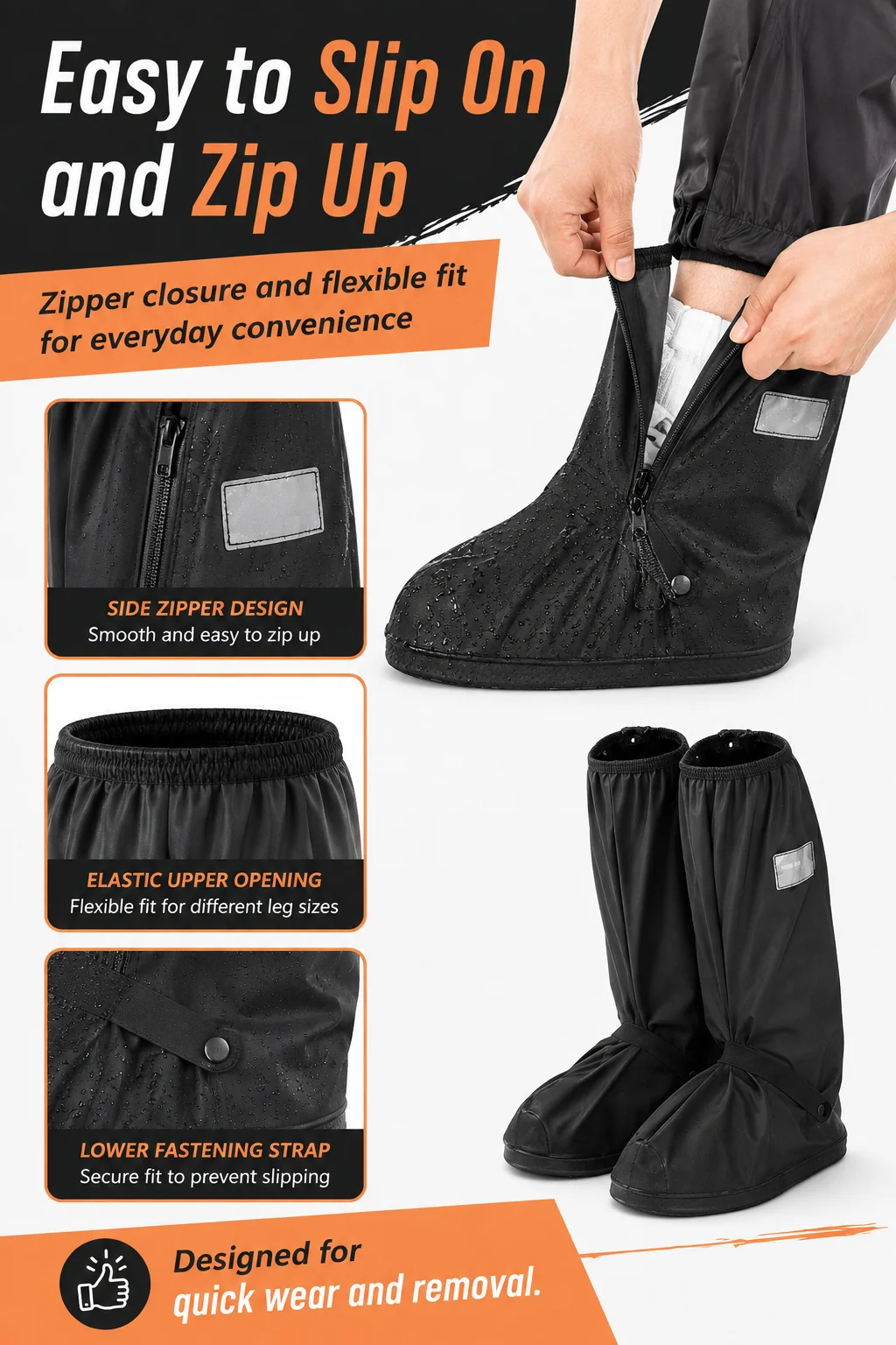 🌧️ Reusable Waterproof Boot Covers for Rain, Mud & Snow
