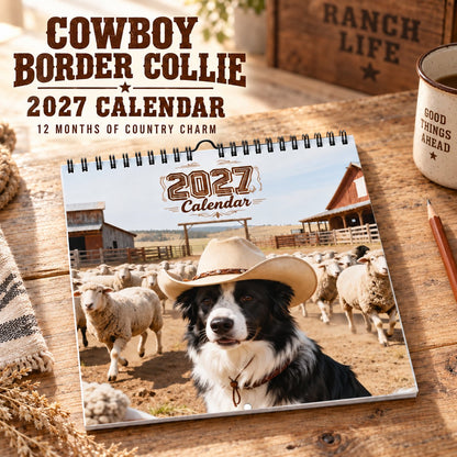 🐶 Cowboy Border Collie 2027 Calendar