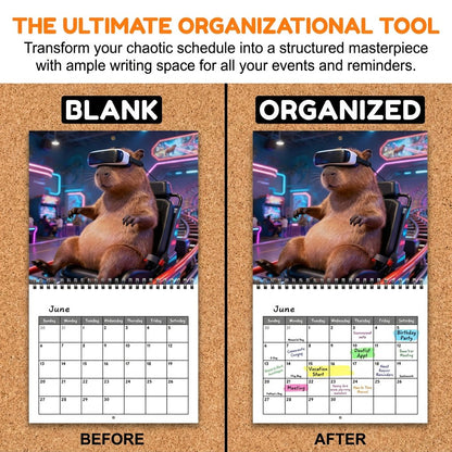 🔥😍📌 2027 Capybara Wall Calendar, Spiral Monthly Planner for Home