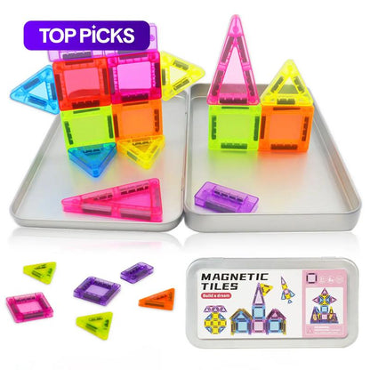 ⚡Hot Sales 49% OFF🔥Mini Magnetic Tile Toys with Iron Box