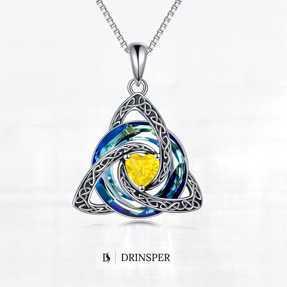 Celtic Birthstone Trinity Necklace  A Symbol of Faith, Love & Forever
