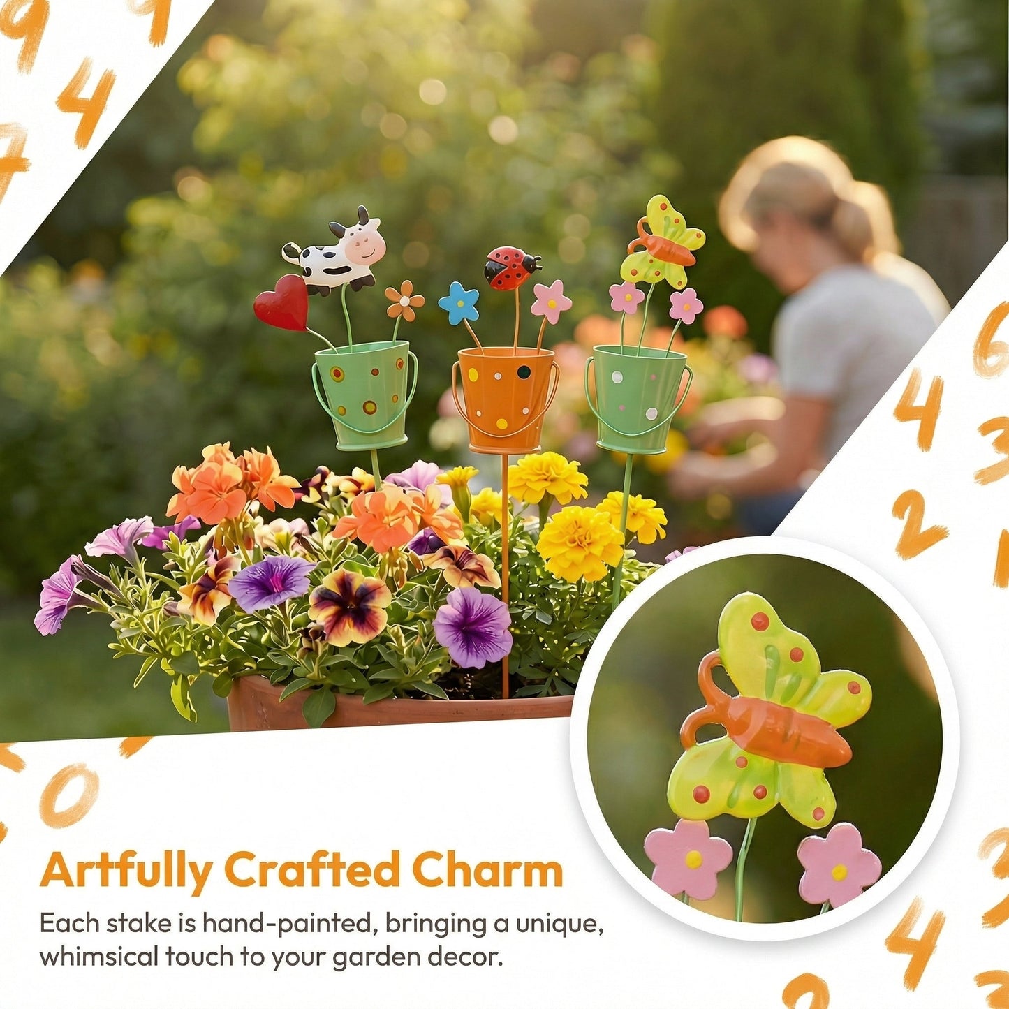 🔥HOT SALE 49% OFF-Set of 3 Metal Flower Pot Garden Stakes