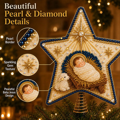 ⭐ Christian Faith Pearl Diamond Art Christmas Tree Topper Kit