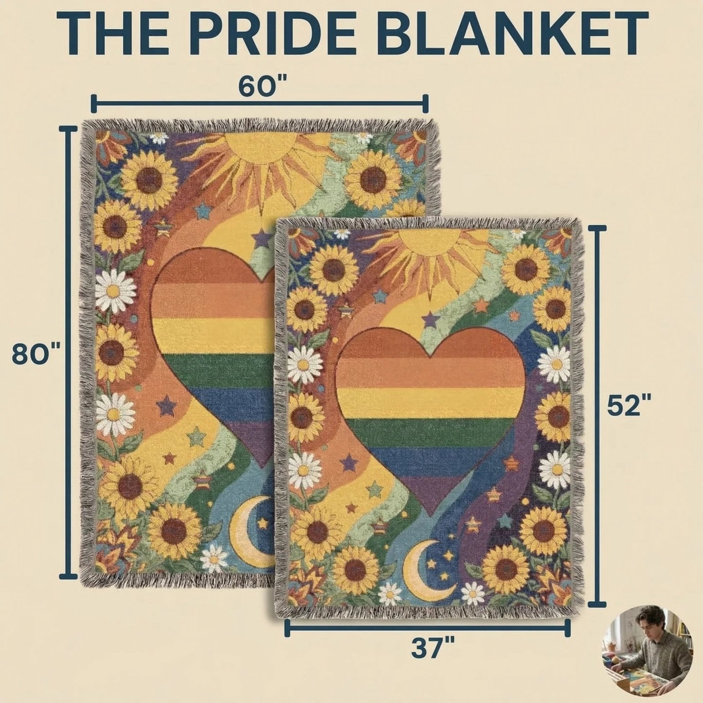 ☀LAST DAY SALE 49% OFF!!🏳️‍🌈Handmade Woven Pride Blanket | For Belonging, Visibility & Unapologetic Self-Expression