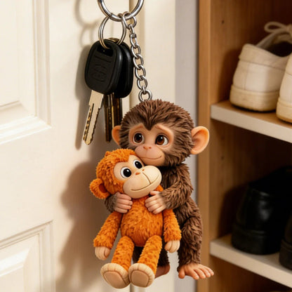 🐵 3D Viral Punch Monkey Keychain 💕- Emotional Gift for Animal Lovers, Family, Friends, Loved Ones🎁