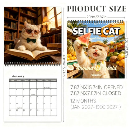 🐱 Selfie Cat Around the World 2027 Calendar – 12 Months of Funny Cat Selfies & Global Travel Adventures
