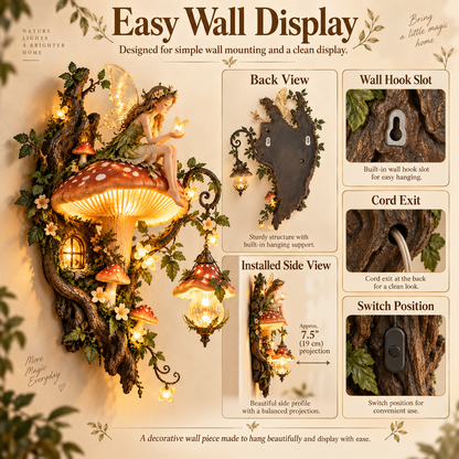 🧚✨ Enchanted Mushroom Fairy Wall Light 🍄🌿