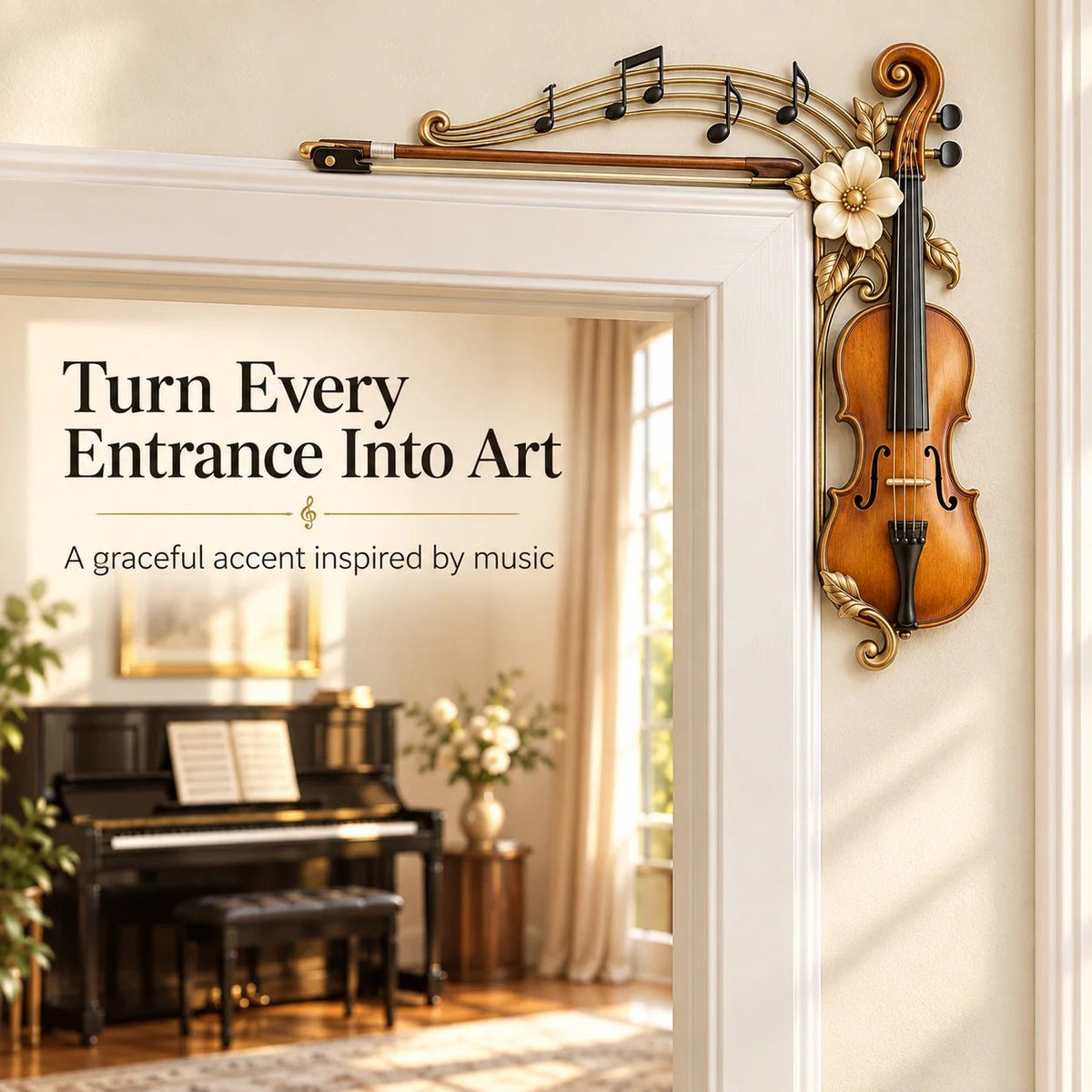 🎉Violin & Music Notes Door Topper