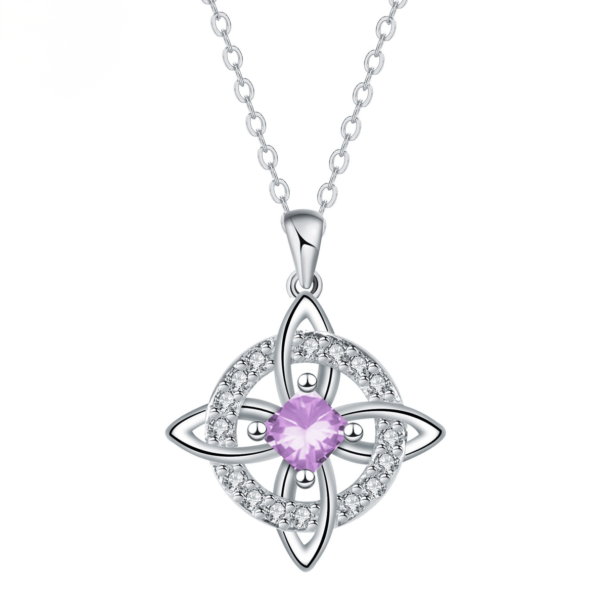 🔮 Personalized Witch’s Knot Birthstone Necklace – Sacred Protection & Luck Talisman ✨