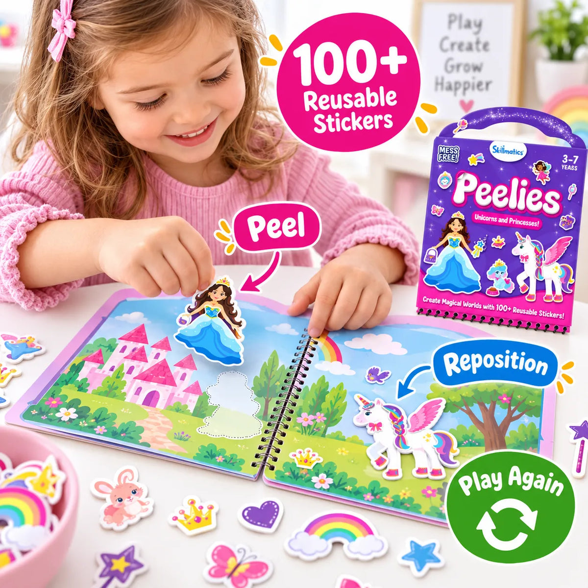 🌈 Reusable Sticker Activity Book — 100+ Stickers for Creative Play
