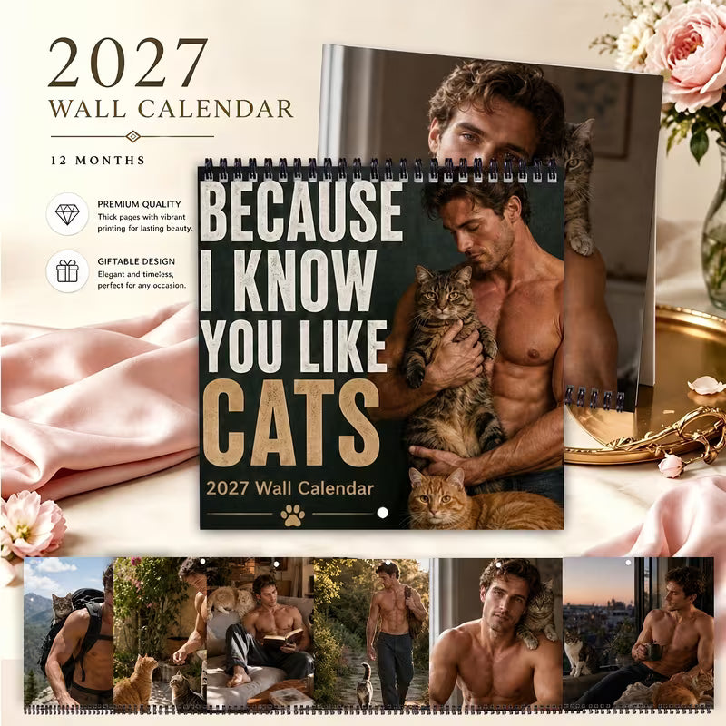 2027 Naked Cats Men's Wall Calendar