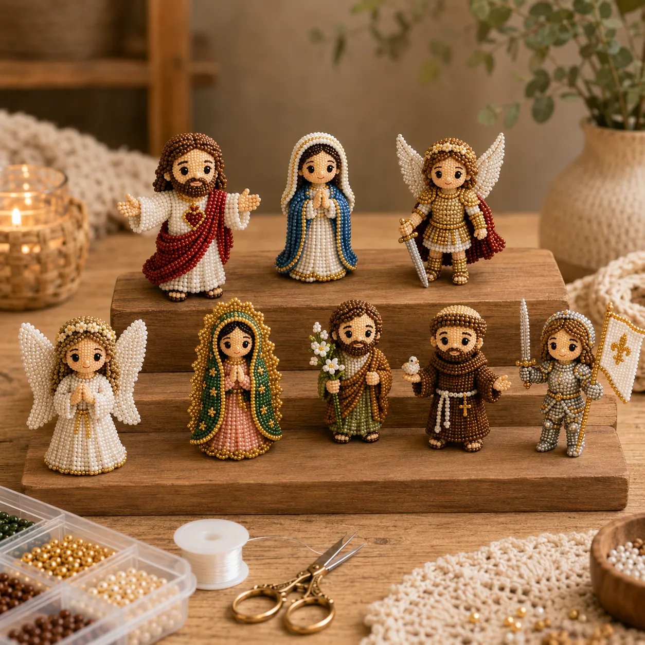 🔥  Tiny 3D Beaded Faith & Angel DIY Kit✨🕊️