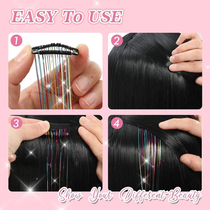 ✨Clip-in Tinsel Hair Extensions(A set of 10pieces)