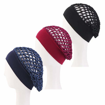3-Piece Stretchy Wide-Edge Sleeping Cap Set, Soft Protection Bonnet for Nighttime Hair Care & Beauty💤