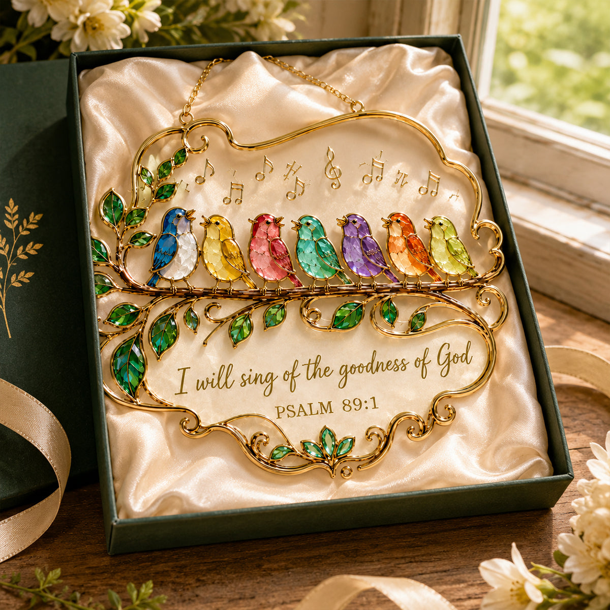 🌈Psalm 89:1 Songbird Window Hanging Suncatcher