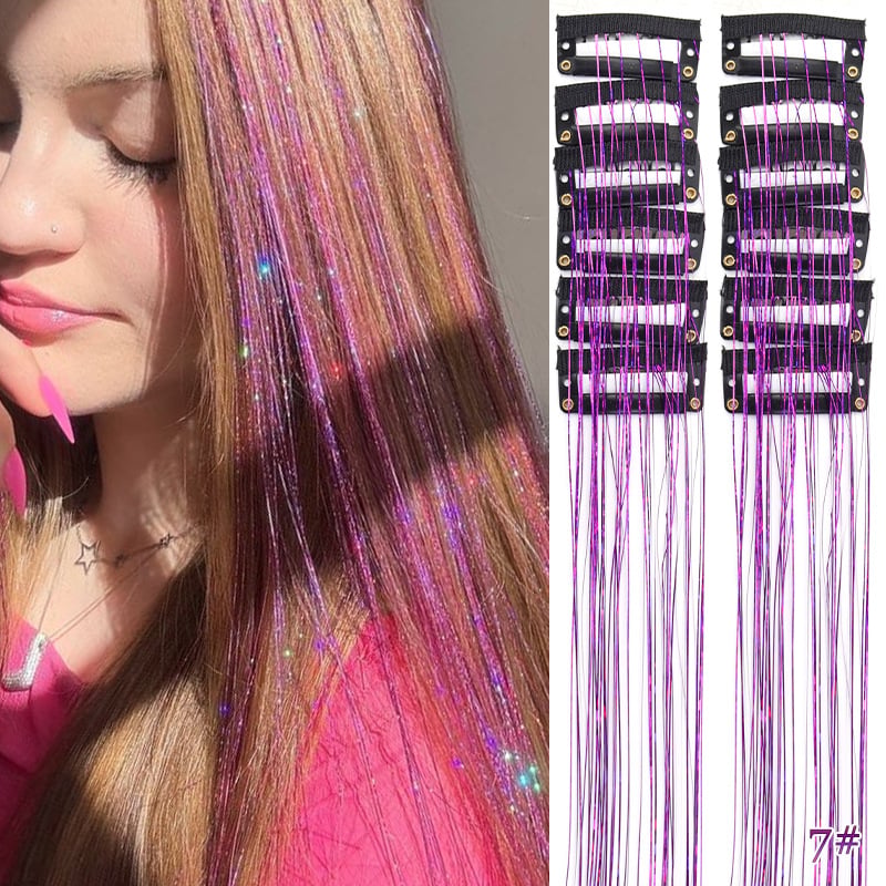 ✨Clip-in Tinsel Hair Extensions(A set of 10pieces)