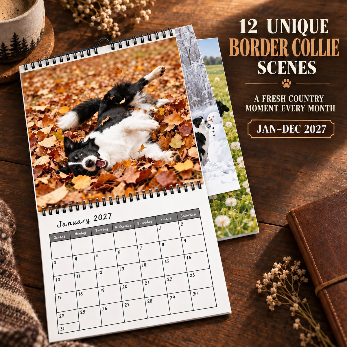 🐶 Cowboy Border Collie 2027 Calendar