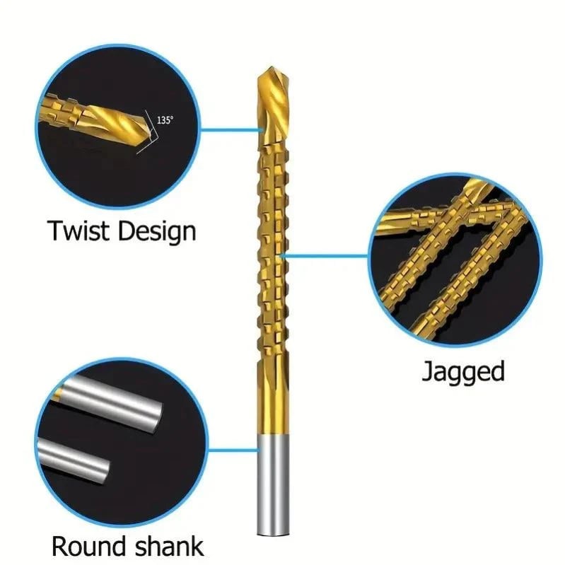 Titanium-Coated Drill Bit Set