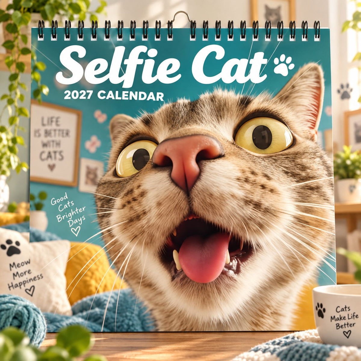 2027 Funny Cat Selfie Wall Calendar – 12 Months of Cute & Hilarious Cat Selfies