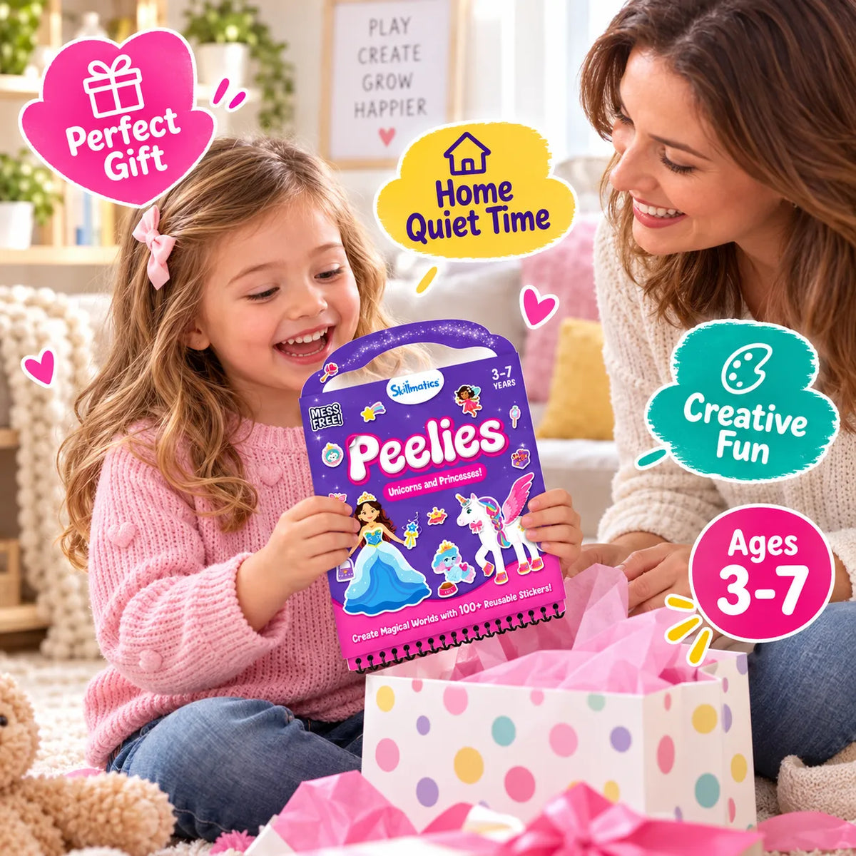 🌈 Reusable Sticker Activity Book — 100+ Stickers for Creative Play
