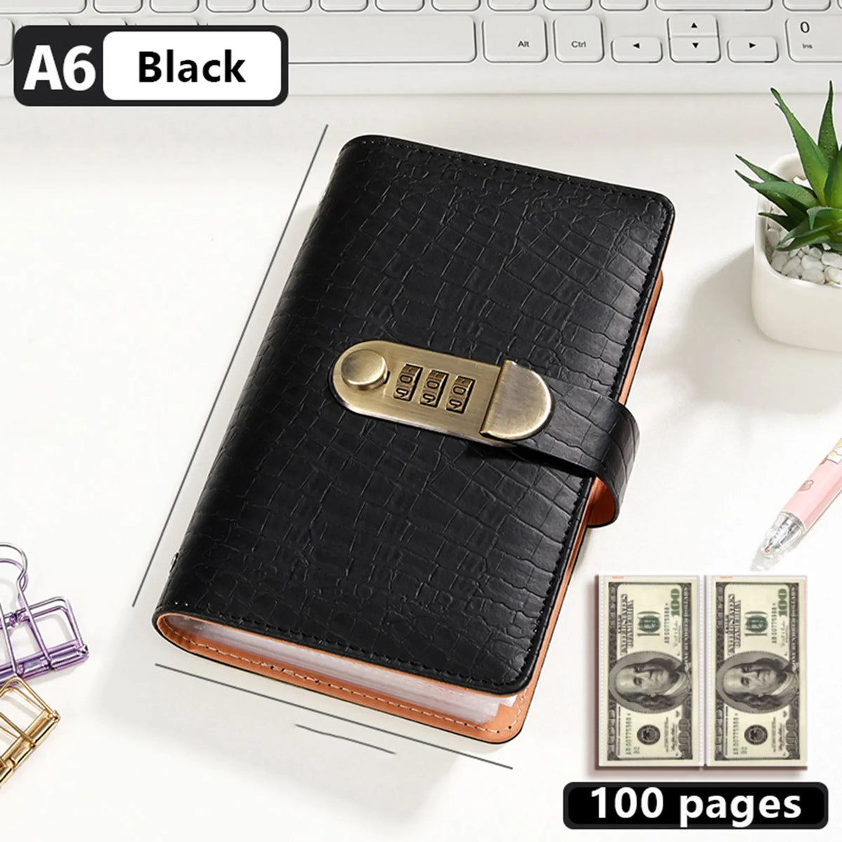 A6 Savings Notebook with Lock - Budget Planner & Organizer