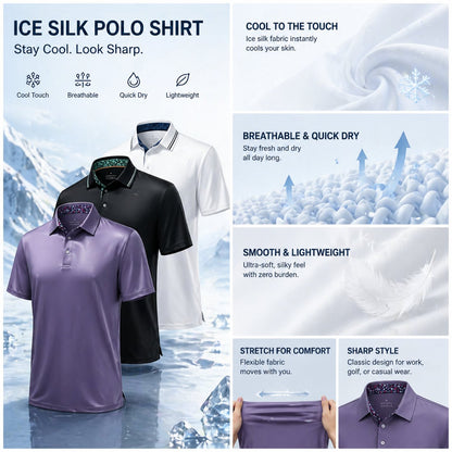 👕3-Pack Men's Performance Polo Shirts -Moisture Wicking🔥