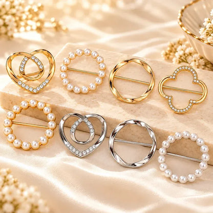 ✨4-Piece Women's Metal Shirt Clips – Round & Heart Designs for Loose Clothing