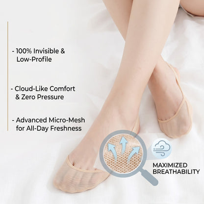 🔥Women's Ice Silk No Show Ultra‐Thin Liners — Invisible Comfort for Every Shoe | 6‐Pair Pack