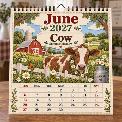 🐄 2027 Farm Animals & Country Life Wall Calendar