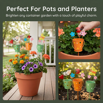 🔥HOT SALE 49% OFF-Set of 3 Metal Flower Pot Garden Stakes
