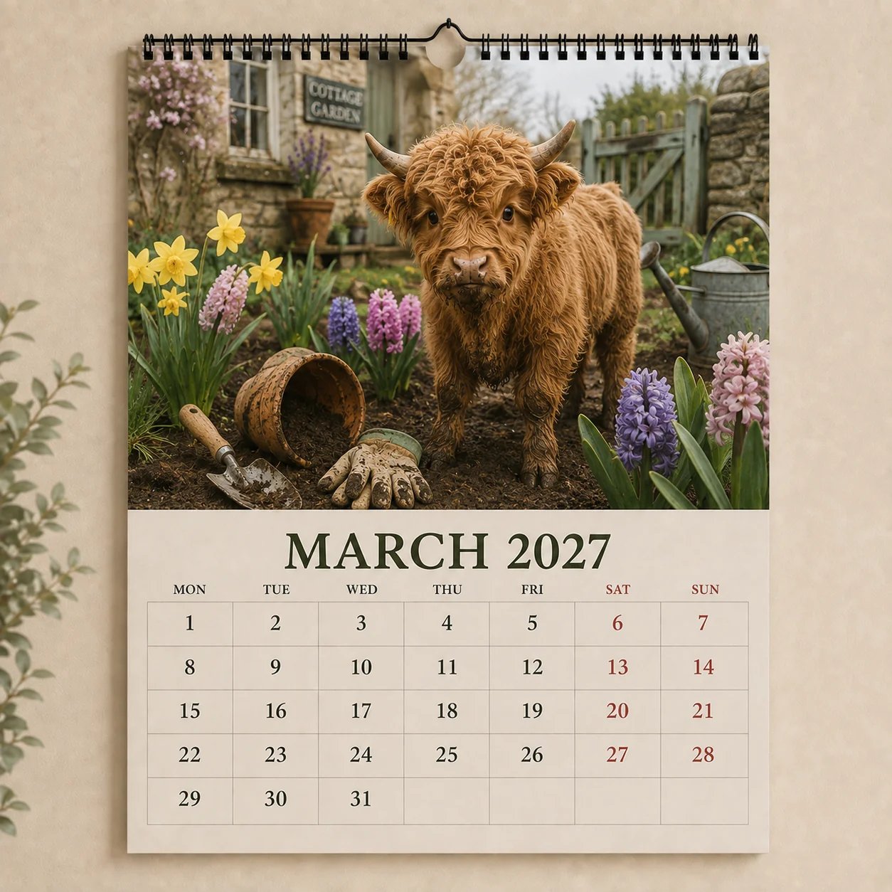 🐮 2027 Highland Cows Seasons Calendar
