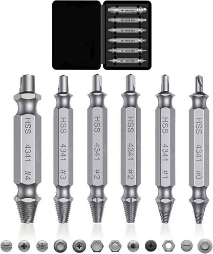 Universal Screw Extractor Set with Dual-Ended Bits
